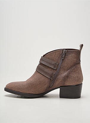 Bottines/boots tissage satiné talon de 4 à 6cm marron HISPANITAS femme