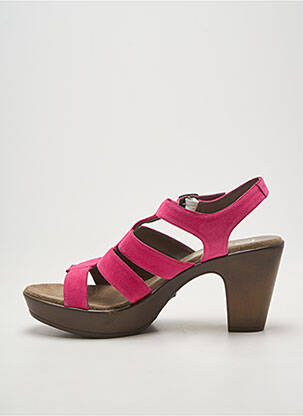 Sandales/nu pieds semi compensé talon de 7 à 9cm rose BZ BIS femme
