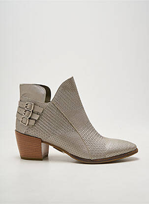 Bottines/boots tissage satiné talon de 4 à 6cm argent LIFE femme