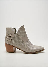 Bottines/boots tissage satiné talon de 4 à 6cm argent LIFE femme