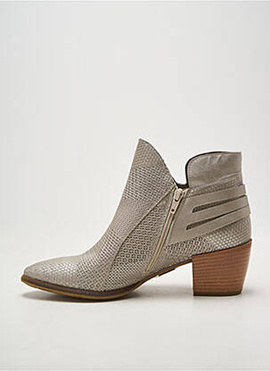 Bottines/boots tissage satiné talon de 4 à 6cm argent LIFE femme