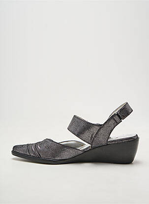 Sandales/nu pieds tissage satiné talon de 4 à 6cm argent FIDJI femme