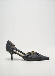 Escarpins tissage satiné talon de 4 à 6cm noir MADISON femme