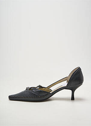Escarpins tissage satiné talon de 4 à 6cm noir MADISON femme