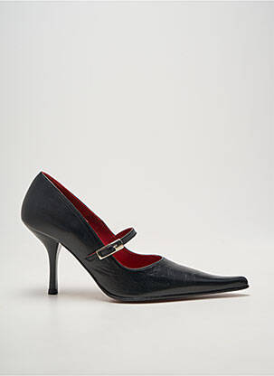 Escarpins tissage satiné talon de 7 à 9cm noir TOO MUCH femme