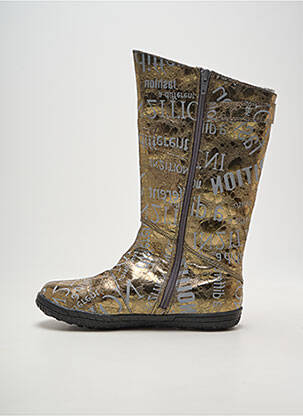 Bottes tissage satiné talon plat jusqu'à 3cm or NO BLUES femme