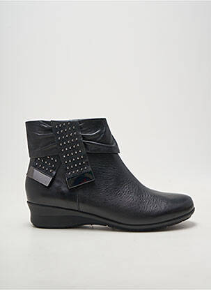 Bottines/boots tissage satiné talon plat jusqu'à 3cm noir SWEET femme