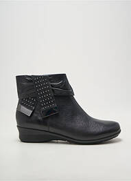 Bottines/boots tissage satiné talon plat jusqu'à 3cm noir SWEET femme