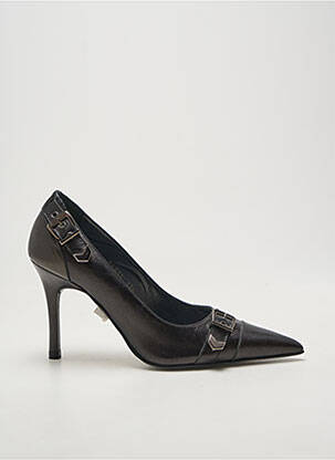 Escarpins tissage satiné talon de 7 à 9cm noir BRENDA ZARO femme