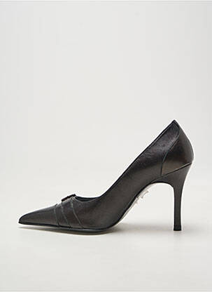 Escarpins tissage satiné talon de 7 à 9cm noir BRENDA ZARO femme