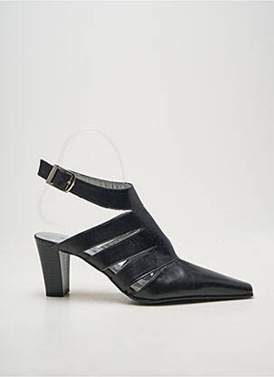 Sandales/nu pieds tissage satiné talon de 7 à 9cm noir BRENDA ZARO femme