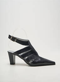 Sandales/nu pieds tissage satiné talon de 7 à 9cm noir BRENDA ZARO femme