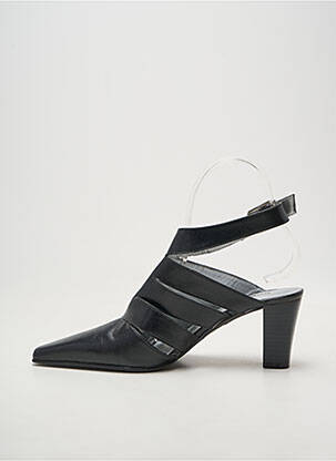 Sandales/nu pieds tissage satiné talon de 7 à 9cm noir BRENDA ZARO femme