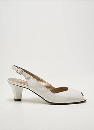Sandales/nu pieds tissage satiné talon de 4 à 6cm blanc BRENDA ZARO femme