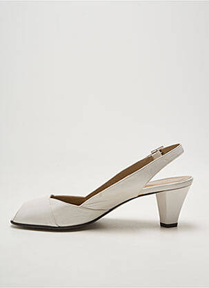 Sandales/nu pieds tissage satiné talon de 4 à 6cm blanc BRENDA ZARO femme