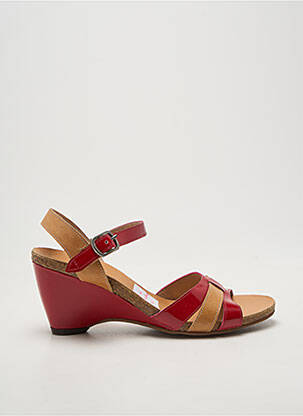 Sandales/nu pieds matière lisse talon de 7 à 9cm rouge PLAGE PRIVEE femme