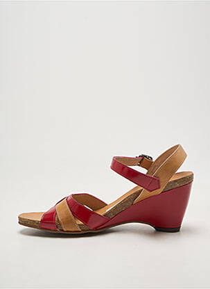 Sandales/nu pieds matière lisse talon de 7 à 9cm rouge PLAGE PRIVEE femme