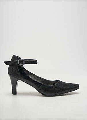 Escarpins tissage satiné talon de 7 à 9cm noir SWEET femme