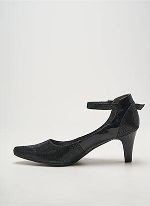 Escarpins tissage satiné talon de 7 à 9cm noir SWEET femme