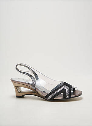 Sandales/nu pieds tissage satiné talon de 4 à 6cm argent BRENDA ZARO femme
