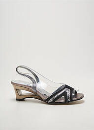 Sandales/nu pieds tissage satiné talon de 4 à 6cm argent BRENDA ZARO femme