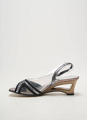Sandales/nu pieds tissage satiné talon de 4 à 6cm argent BRENDA ZARO femme