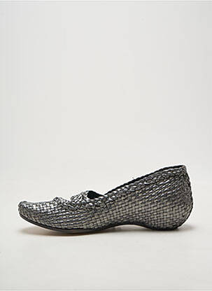 Ballerines tissage satiné talon plat jusqu'à 3cm argent PACO VALIENTE femme