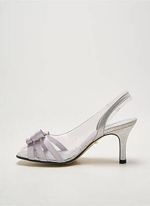 Escarpins tissage satiné talon de 4 à 6cm argent BRENDA ZARO femme