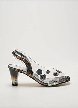 Escarpins tissage satiné talon de 4 à 6cm noir BRENDA ZARO femme