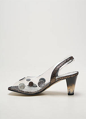 Escarpins tissage satiné talon de 4 à 6cm noir BRENDA ZARO femme