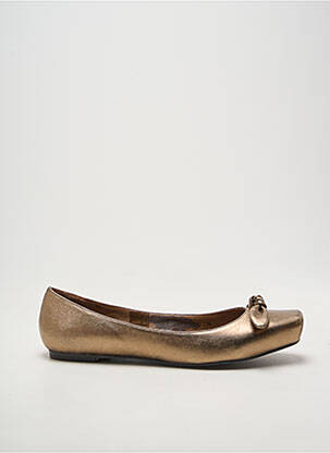 Ballerines tissage satiné talon plat jusqu'à 3cm or INDOCHINE 1928 femme