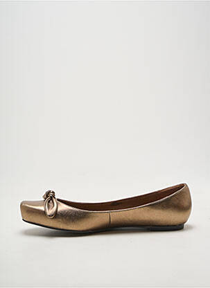 Ballerines tissage satiné talon plat jusqu'à 3cm or INDOCHINE 1928 femme