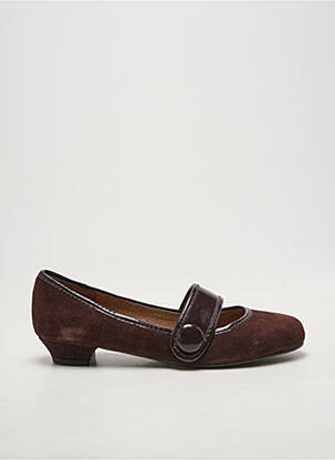 Ballerines fermeture scratch talon plat jusqu'à 3cm marron INDOCHINE 1928 femme