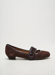 Ballerines fermeture scratch talon plat jusqu'à 3cm marron INDOCHINE 1928 femme