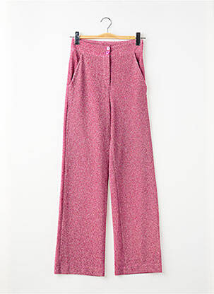 Pantalon droit stretch taille normale rose RUE DES ABBESSES femme