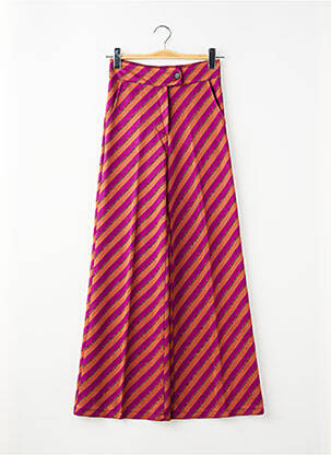Pantalon large fermeture zippée sous rabat boutonné taille normale rose STUDIO 66 femme