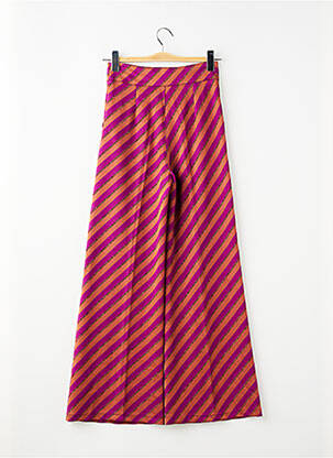 Pantalon large fermeture zippée sous rabat boutonné taille normale rose STUDIO 66 femme