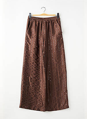 Pantalon droit taille élastique taille normale marron ZARA femme