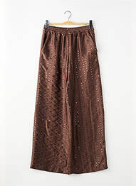 Pantalon droit taille élastique taille normale marron ZARA femme
