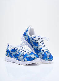 Baskets bout rond talon plat jusqu'à 3cm bleu SANS MARQUE femme