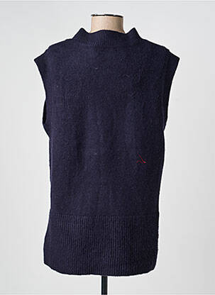 Pull tissage chiné sans manche noir C'EST BEAU LA VIE femme