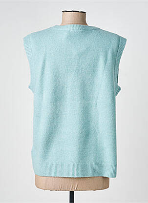 Pull coupe droite manches courtes bleu C'EST BEAU LA VIE femme