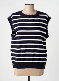 Pull col rond sans manche bleu C'EST BEAU LA VIE femme