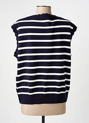 Pull resserrée sur le bas sans manche bleu C'EST BEAU LA VIE femme