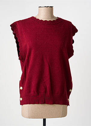 Pull tissage chiné sans manche violet C'EST BEAU LA VIE femme