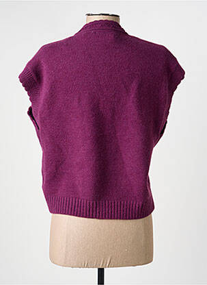 Pull coupe cintrée manches courtes violet C'EST BEAU LA VIE femme