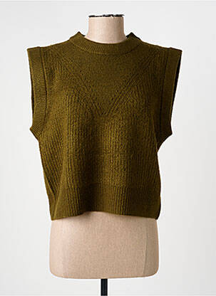 Pull stretch sans manche vert C'EST BEAU LA VIE femme