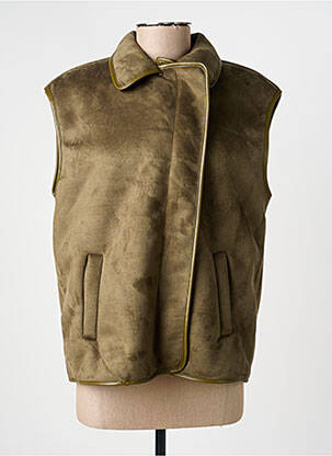 Gilet sans manche poches vert C'EST BEAU LA VIE femme