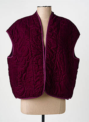Gilet sans manche poches violet C'EST BEAU LA VIE femme