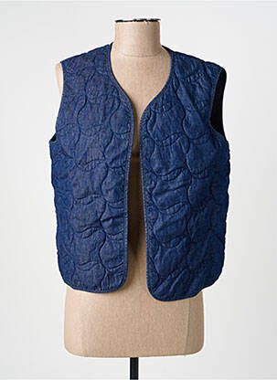 Gilet sans manche coupe droite bleu JULIE GUERLANDE femme